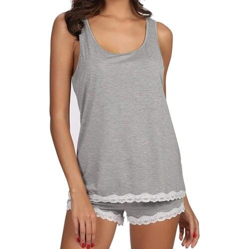 2021 Womens Pajama Set Summer 2 Pieces Striped Sleeveless Sleepwear Underwear Bamboo Tank And Shorts Set Lenceria Sensual Mujer