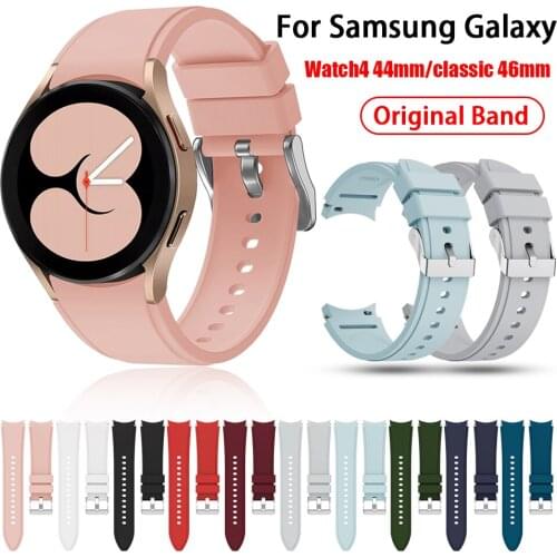 For Samsung Galaxy Watch 4 classic 46mm 42mm band 20mm soft Silicone Wristbands Bracelet for Galaxy watch4 40MM/44mm sport Strap