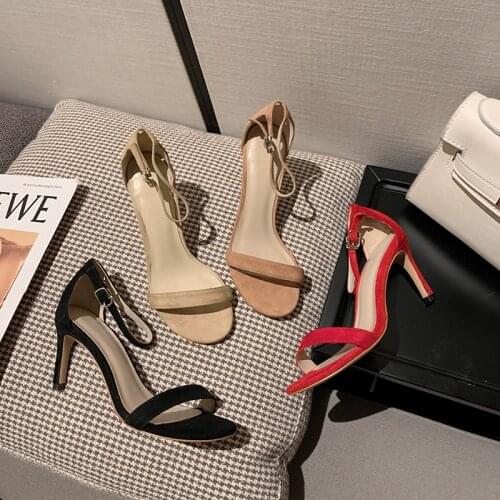 Women casual spring & summer clip high quality high heel shoes one line sandals womens new summer fashion in 2021