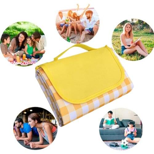 PVC Foldable Camping Picnic Mat Outdoor Hiking Travel Beach Waterproof Sleeping Tent Pad Mat Moistureproof Plaid Blanket