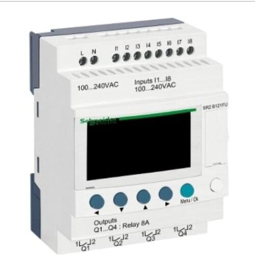 SR2B121FU Compact smart relay Zelio Logic - 12 I O - 100..240 V AC - clock - display
