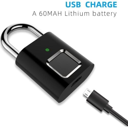 L34 Fingerprint Lock Smart Padlock Thumbprint Door Padlocks Portable Anti-Theft Fingerprint Lock for Bag Drawer Suitcase