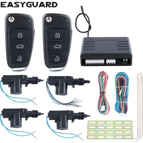 EASYGUARD Universal 4 door remote control central door locking system 1 master 3 slaves with remote lock unlock trunk release