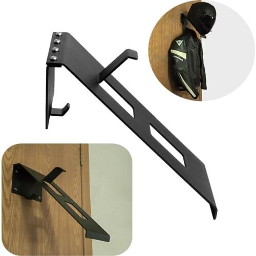 Universal Wall Motorcycle Helmet Holder Hook Jacket Bags Rack Hangers Double hook Powder Coated Helmet Motorcycle Wall Bracket