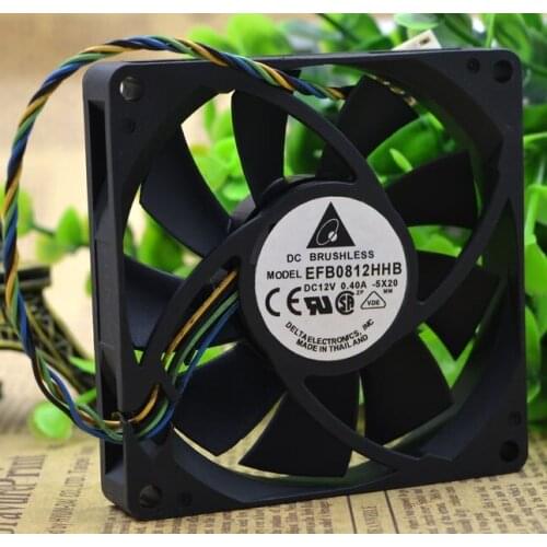 SSEA New Wholesale cooling fan for Delta EFB0812HHB 12V 0.4A 8015 8CM 4 wire PWM Cooling fan 80*80*15mm
