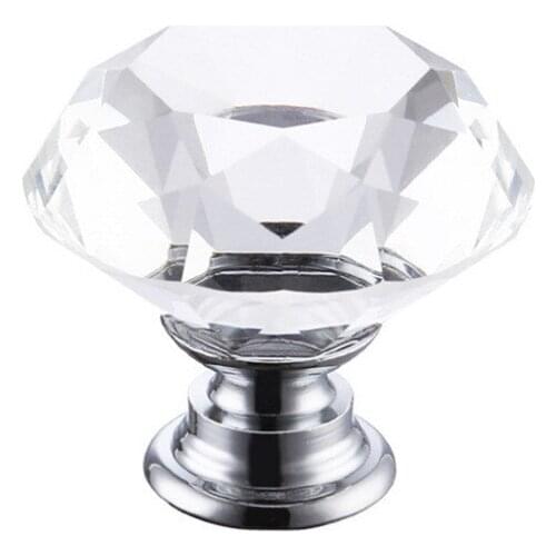 1pc 30mm crystal handle single hole drawer cabinet door European and American transparent handle plastic base