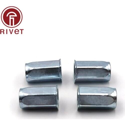 10PCS M4/M5/M6/M8/M10 Zinc Plating Carbon Steel Hex Hexagon Head Rivet Nut Insert Rivnut Nutsert For Screw Bolt High Quality
