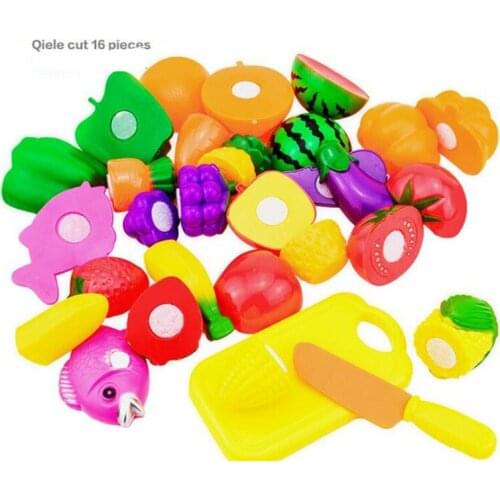 16PCS Children Play House Toy Cut Fruit Plastic Vegetables Kitchen Baby Classic Kids Toys Pretend Playset Educational Toys