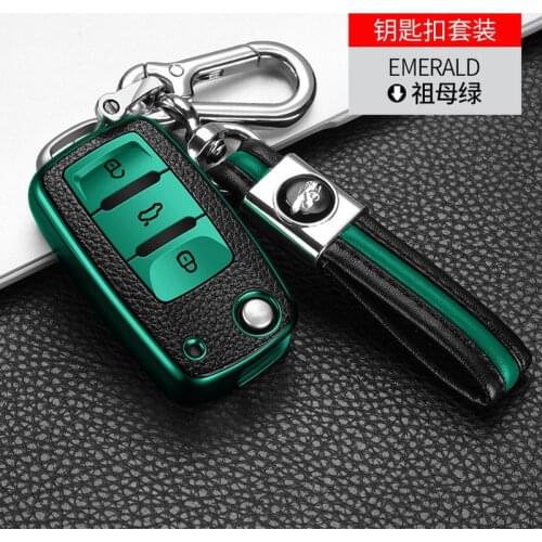 2020 Soft TPU Carbon fiber texture Car Key Cover Case For VW Volkswagen Jetta Golf 4 5 6 Polo Bora Passat B5 B6 Bag Accessories