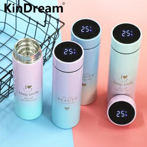 500ML Smart Thermos Water Bottle Led Digital Temperature Display Stainless Steel Coffee Thermal Mugs Intelligent Insulation Cups