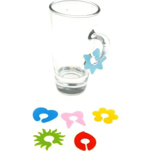 6pcs Silicone Wine Glasses Recognizer Marker Tea holder Silicone Suction Cup Wine Glass