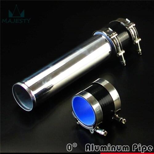 63mm 2.5" Aluminum Turbo Intercooler Pipe Piping Tubing + silicon hose +T clamps kits BLACK