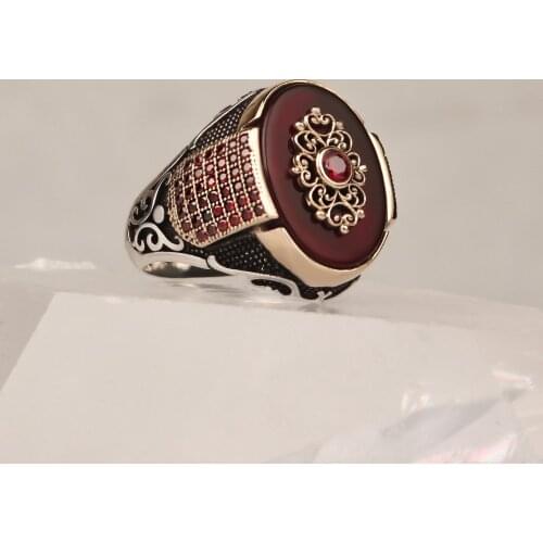 925 Sterling Silver Ring with Natural Onyx or Agate or Zircon Stone, Silver Women Ring Silver Men Ring Gifts for Him