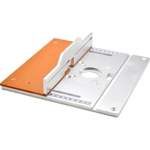 Aluminium Router Table Insert Plate Electric Wood Milling Flip Board With Miter Gauge Guide Tables Saw Woodworking Workbench