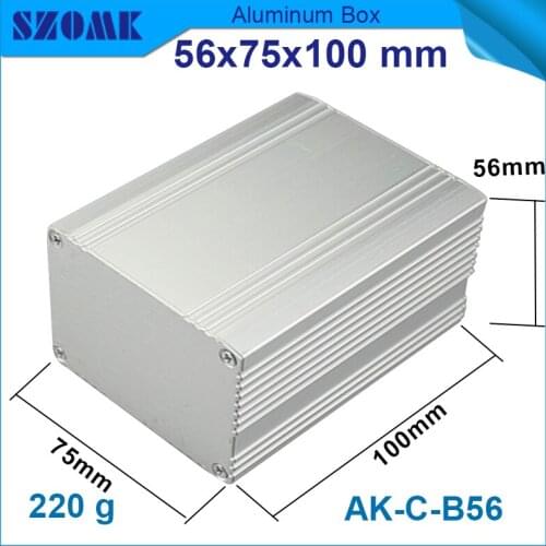1 piece aluminum case box 56x75x100 mm in silver color ip54 aluminium enclosure box for pcb box can be cut length
