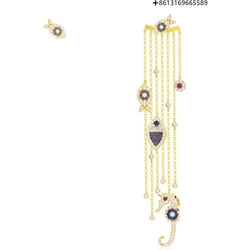 Long Tassel Temperament Earrings Women New Summer Vintage Gold Fish Fashion Earrings Drop