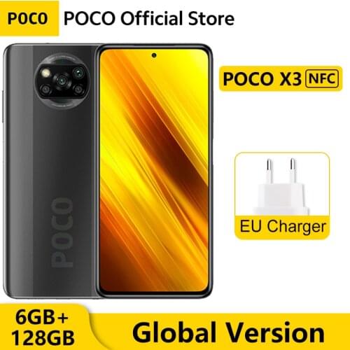 Global Version POCO X3 NFC 6GB RAM 128GB ROM Mobile Phone Snapdragon 732G Octa Core 6.67" 120Hz Screen 64MP Quad Camera 5160mAh
