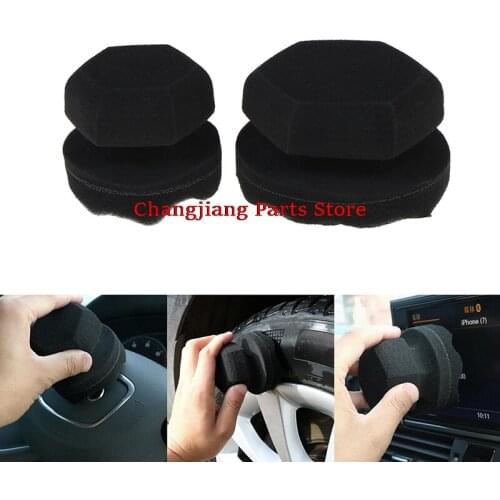Hot sale 1Pc 8/11cm Make Detailing Easier Wave Type Tire Dressing Tools Hex Grip Applicator Handheld Tire Waxing Sponge