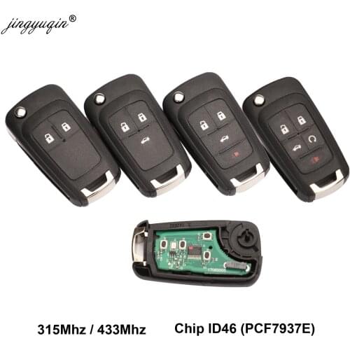 Jingyuqin 2/3/4/5 Buttons Car Remote Key DIY for OPEL/VAUXHALL Astra J Corsa E Insignia Zafira C 2009-2016 315 / 433MHz PCF7937E