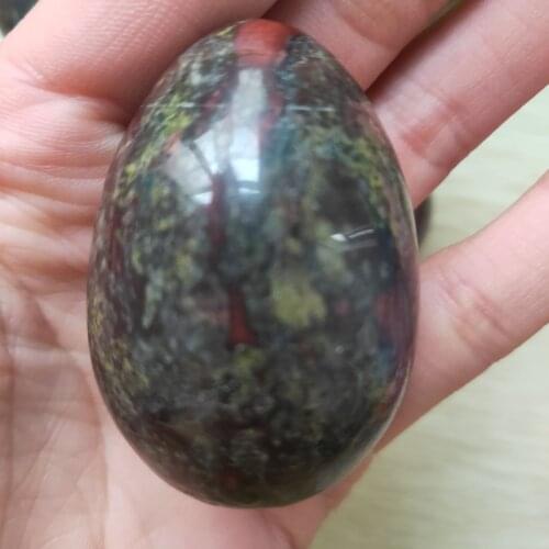 1pcs Dragon Blood Stone Egg Shaped Healing Natural Crystal Massage Minerale Gemstone Spiritual Decoration Collection
