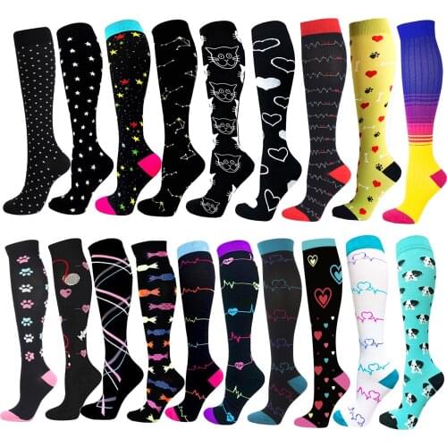 Compression Socks Sports Soccer Socks Varicose Veins Medical For Men Women Running Nurse Graduated Calf Pain Knee High Stockings
