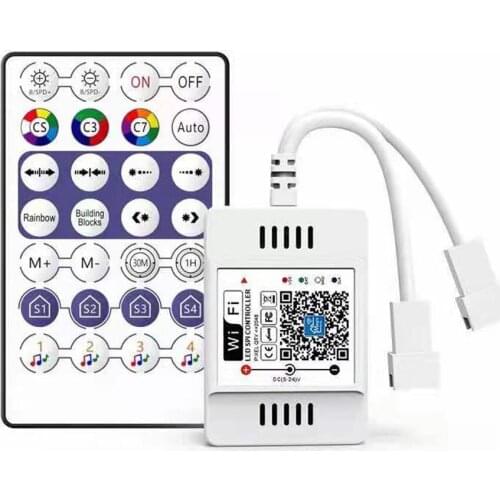 2output Wifi bluetooth Controller DC5-24V Pixel Smart SPI Voice APP Control For WS2811 SK6812 WS2812B WS2801 LB1914 LED Strip