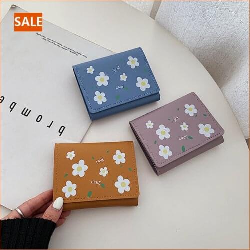 Korean Version Womens Coin Purse Fashion Simple Printing Mini Wallet Women Slim Purse Students Wallet Credit Card Holder