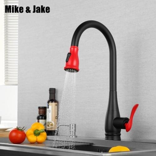 Black Pull out Kitchen faucet 2 function Sink mixer Faucet Pull Out Dual Sprayer Nozzle Hot Cold kitchen Mixer Water Tap MJ3057