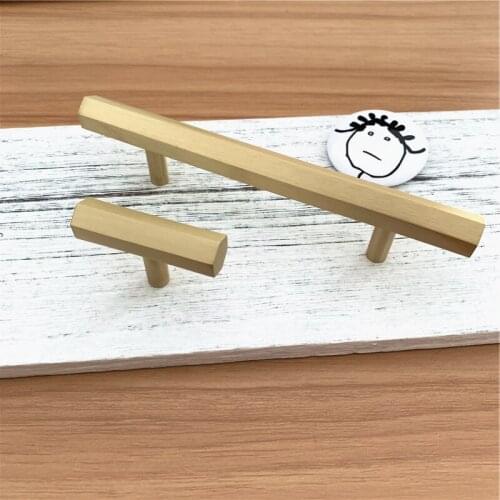 LCH Nordic Style Hexagonal Solid Brass Cabinet Knob Door Pull Furniture Handles Simple Life Brass Knob Clothes Hook Modern Knob