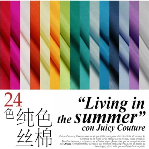 LEO&LIN Fashion colorsful Black Blue overcoat Linings 50% Cotton silk Fabric for Sewing Tissue yarn (1 meter)