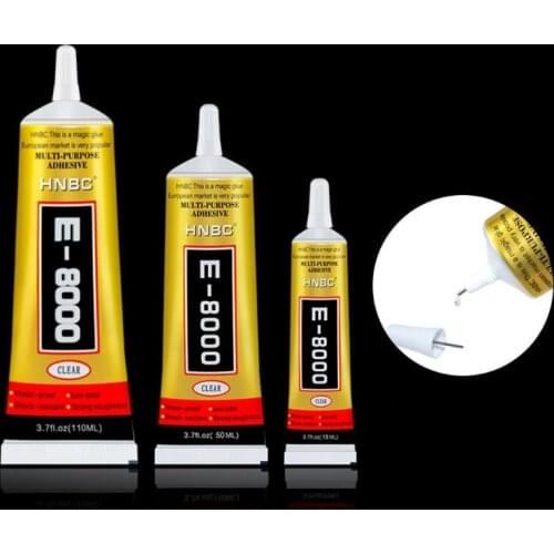 M17F E8000 Super Glue No Whitening No Yellowing No Hardening Liquid Glue Alumimum Bottle w/ Needle Multi Purpose