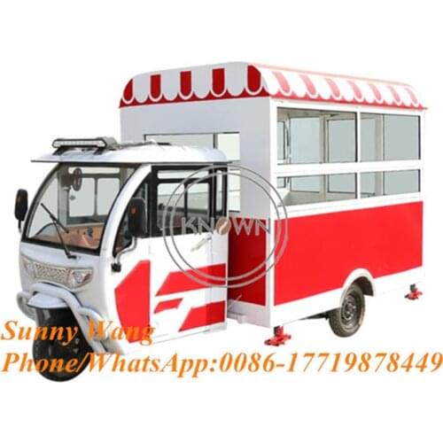 Trendy Food Truck Mobile Kitchen Gas Adult Electric Tricycle Coffee Ice Cream Hot Dog Food Cart for Sale Vending Kiosk