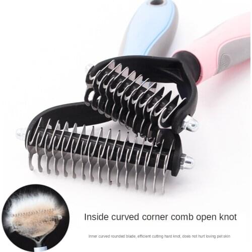 Fashion Pet Hair Remover Dog Unhairing Combs Double Side Suitable for Dog Opening Comb Hair Tools