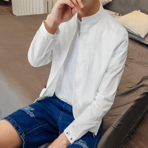 Korean Mens Clothes Sunscreen 2020 Spring Summer Coat Men Ultra-thin Bomber Jacket Mens Clothing H0200 KJ5765