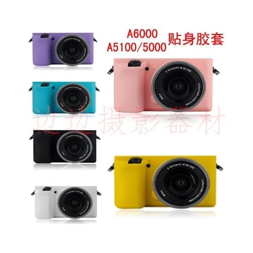 Soft Silicone Rubber Camera Protective Body Cover Case Skin for Sony Alpha A5100 A5000 16-50mm in 8 Colors With Tracking number