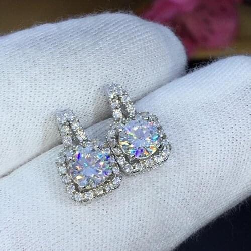 Earrings set Moissanite Cut Total 1.00ct retro earings fashion jewelry 2020 aesthetic Moissanite earrings for women