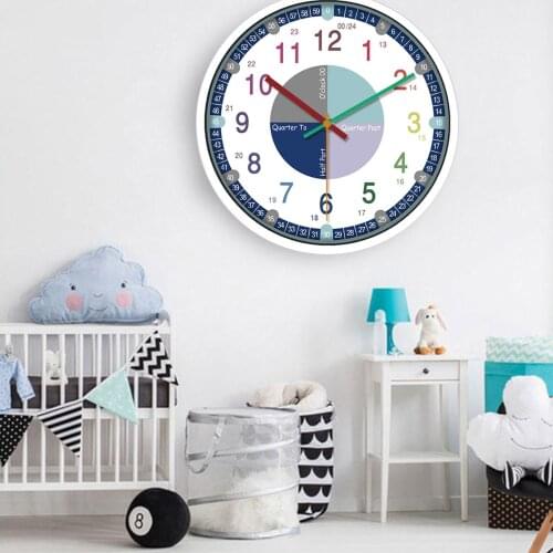 Kids Bedroom Wall Clock 12 Inch Silent Sweep Seconds Precision Time Decor Battery Operated Kids Wall Clock Classroom Living Room