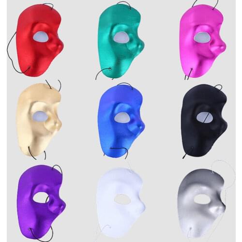 New Creative Male Female PVC Composite Cloth Mask Masquerade Half Face Mask Halloween Christmas Birthday Party Decoration