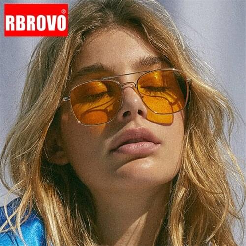 RBROVO New Arrival 2021 Classic Sunglasses Women Vintage Metal Eyeglasses For Men Mirror Retro Oculos De Sol Feminino UV400