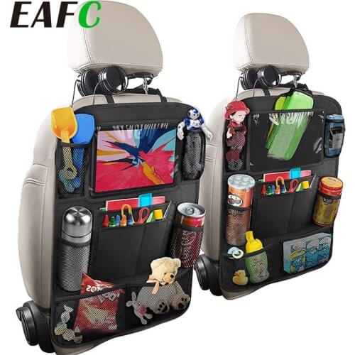 Car Seat Back Organizer Multi-Pocket Storage Bag Kick Mats Tablet Holder Automobiles Interior Accessory Stowing Tidying