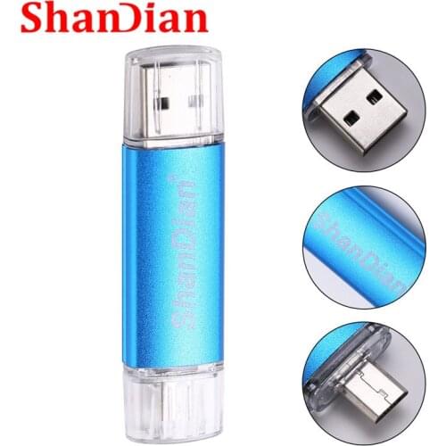 SHANDIAN New wholesale fashion Smart Phone usb flash drive 16GB32g 64GB thumb drive pen driver memory stick card pen drives gift