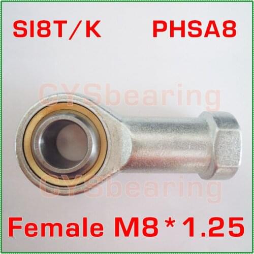 Female SI8T/K PHSA8 Ball Metric Threaded Rod End Joint Bearing SI8TK SI8 8mm M8X1.25mm Fish Eye Joint Bearing