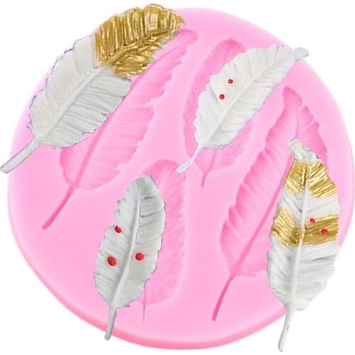 3D Bird Feather Silicone Mold DIY Cupcake Topper Fondant Cake Decorating Tools Chocolate Gumpaste Moulds Candy Clay Resin Molds