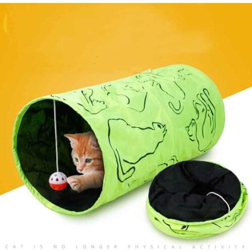 Tunnel For Rabbit Tunnel Cats Tube Kitten Toys Juguetes Para Mascotas Funny Tubes Balls Collapsible Crinkle Kitten Toys Puppy