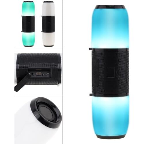 Outdoor LED Color Light ME6PULSE Subwoofer Waterproof Speaker with FM TF AUX USB Voice Call Function for Home Party