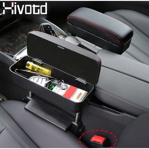 Hivotd Universal Accessories Car Wireless Charging Storage Box Seat Armrest Gap Organizer Elbow Rest Automobile Interior Styling