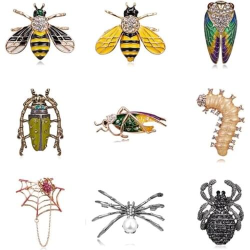 Hot Selling Cute Animal Bee Brooch For Women Europe And America Fashion Crystal Brooch Pins Jewelry