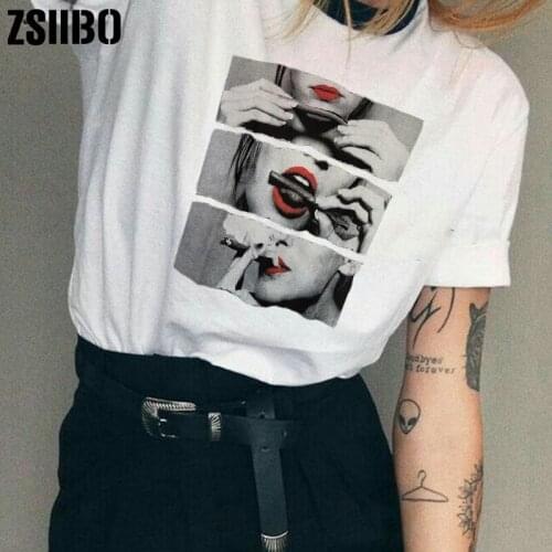 Women T-Shirt black short sleeve clothing vintage chemise punk camisas Print tshirt Tee vegan jersey shirts clothes Harajuku Top