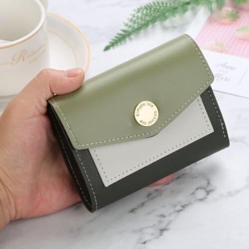 Wallet Women 2020 Lady Short Women Wallets Black Red Color Mini Money Purses Small Fold PU Leather Female Coin Purse Card Holder