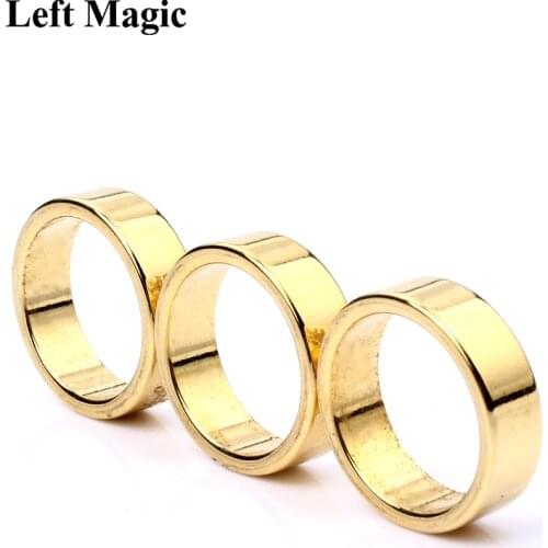 1pcs Gold PK Ring Magic Tricks 18/19/20/21mm Strong Magnetic Magic Ring Magnet Coin Finger Decoration Close Up Magic Props Show